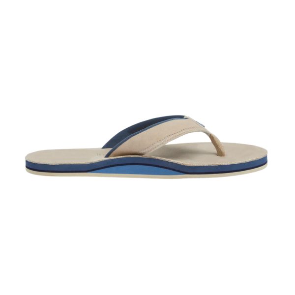 - Pier- Men's Classic Pebbled Nubuck Leather Flip Flop with a Zigzag Deco Strap- No Break Ins, Firm Arch Support, and Cupped