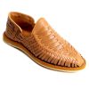 Handmade Leather Huarache Sandals for Men - Genuine Tan Leather, Slip-On, Breathable Design, Ultra Comfortable Insole, Casual