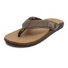 Tuahine Men's Waterproof Leather Sandals, Versatile Beach Flip Flops, Arch Support & Comfort Fit, Lightweight & Durable,