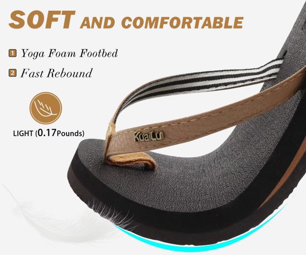Womens Arch Support Flip Flops Comfortable Yoga Mat Slip on Summer Beach Walking Thong Cushion Sandals