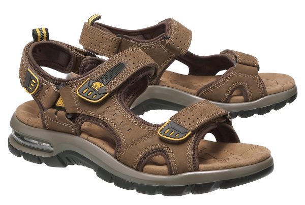 Men's Leather Sandals for Hiking Walking Beach Treads Water Athletic Outdoor with Premium Air Cushion | Waterproof