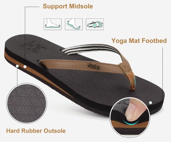 Womens Arch Support Flip Flops Comfortable Yoga Mat Slip on Summer Beach Walking Thong Cushion Sandals