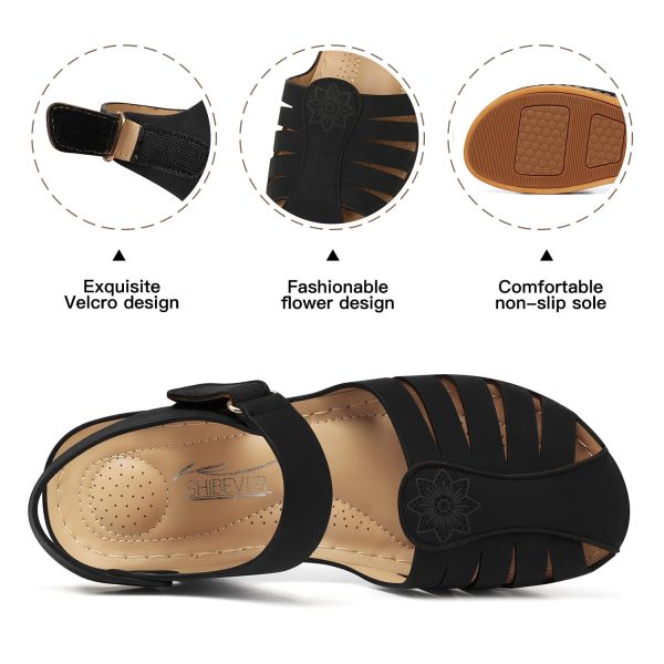 Women Comfortable Flat Sandals: Dressy Summer Sandal - Closed Toe Fisherman Sandals