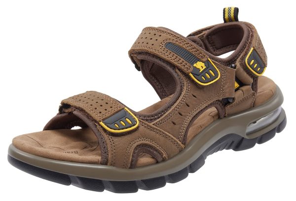 Men's Leather Sandals for Hiking Walking Beach Treads Water Athletic Outdoor with Premium Air Cushion | Waterproof