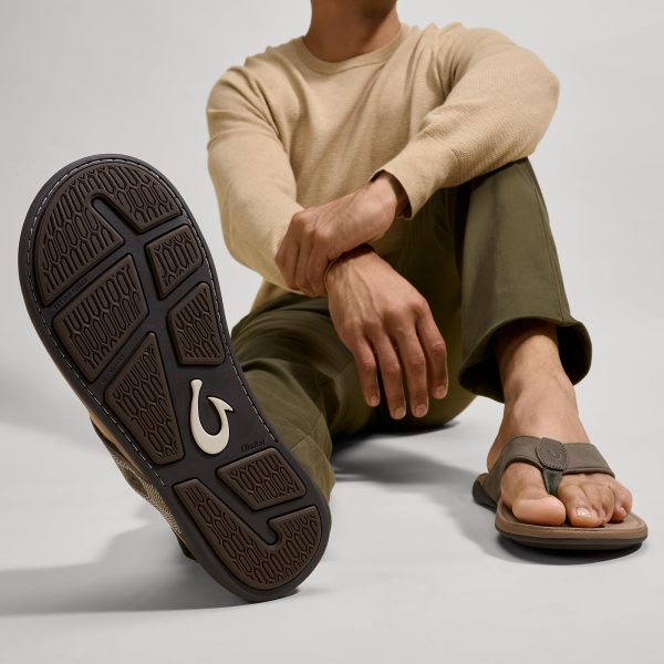 Tuahine Men's Waterproof Leather Sandals, Versatile Beach Flip Flops, Arch Support & Comfort Fit, Lightweight & Durable,