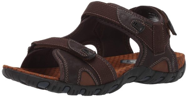 Men's Rio Bravo Three Strap Outdoor Sport River Sandal with Hook and Loop Closure