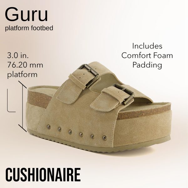 Guru Platform Sandals Women Footwear – Comfortable Genuine Leather Footbed Studded Chunky Slide Summer Sandals for Women 2025