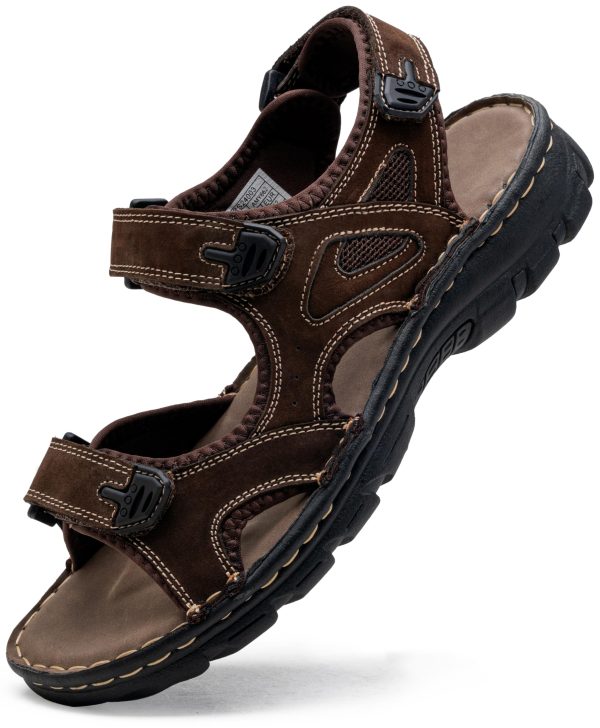 Men's Sandals Leather Open Toe Beach Sandal Outdoor Summer Sport Hiking Sandals