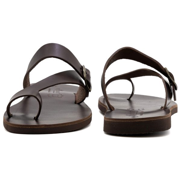Emmanuela Greek Leather Ring Toe Sandals for Men, Quality Handmade Men's Sandals with adjustable Buckle Strap, Mens Strappy