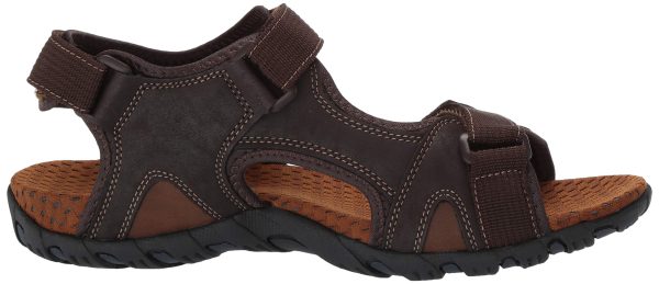 Men's Rio Bravo Three Strap Outdoor Sport River Sandal with Hook and Loop Closure