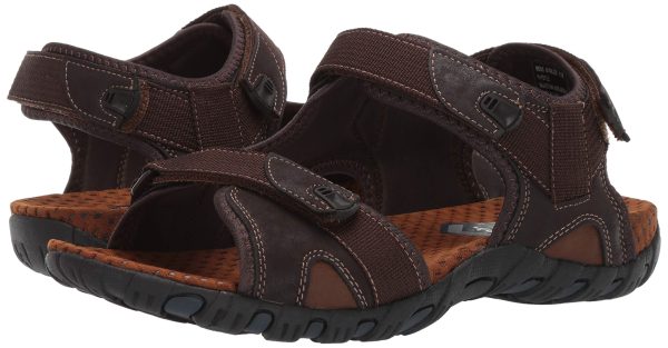 Men's Rio Bravo Three Strap Outdoor Sport River Sandal with Hook and Loop Closure