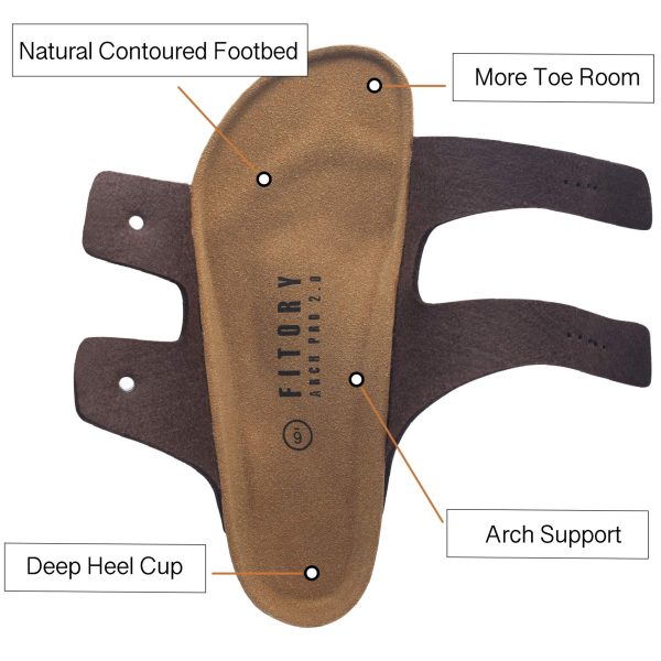 Mens Sandals, Arch Support Slides with Adjustable Buckle Straps and Cork Footbed Size 7-14.5