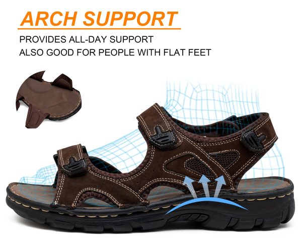 Men's Sandals Leather Open Toe Beach Sandal Outdoor Summer Sport Hiking Sandals